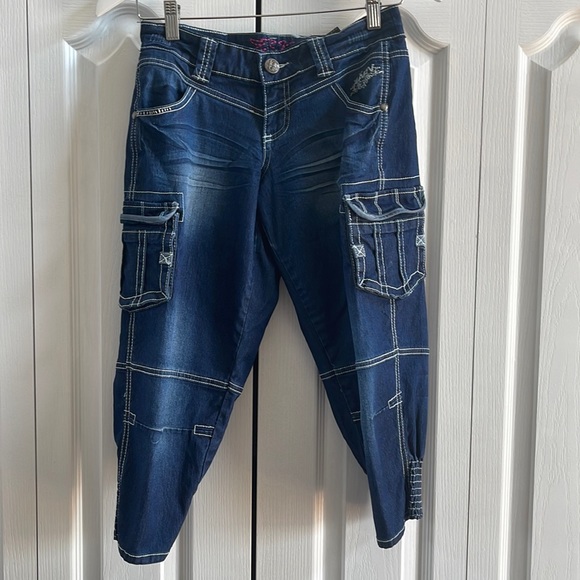 KARV Cargo Capri Denim Pant 25 - Picture 2 of 9